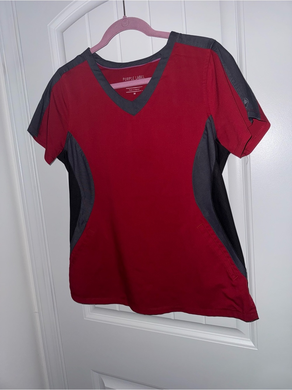 Healing Hands Purple Label Women’s Medium Colorblock V-Neck Scrub Top